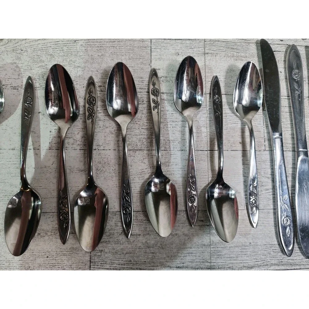 Vintage ONEIDA Betty Crocker MY ROSE Flatware Lot of 41 Community Stainless